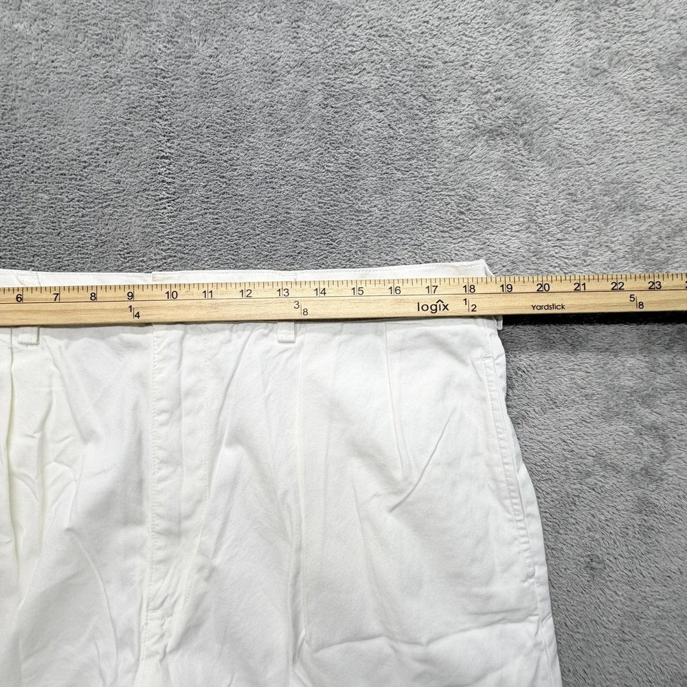 Polo Ralph Lauren Shorts Mens 38 White Chino Pleated Tyler Pockets
